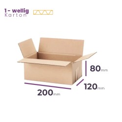 Kartonnen doos 200x120x80 mm - enkelgolf